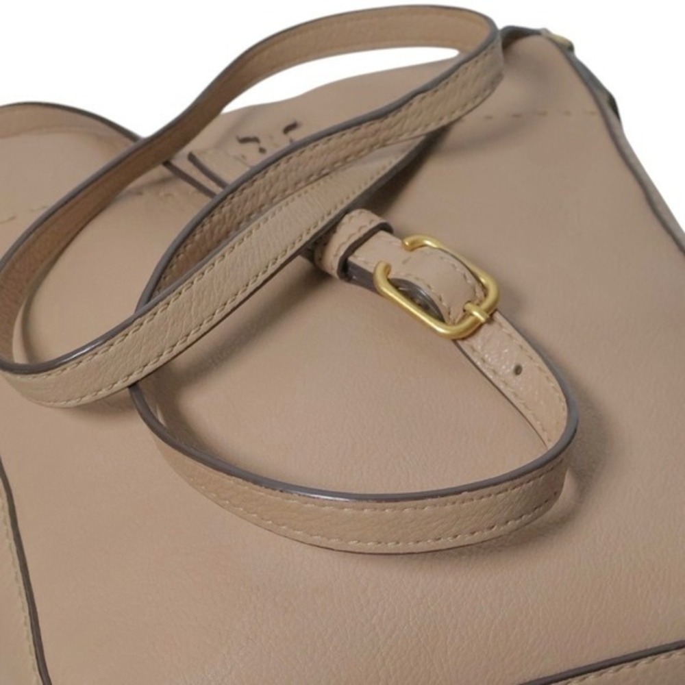 Tory Burch Beige Leather Crossbody Bag with Tassel - Picture 9 of 15